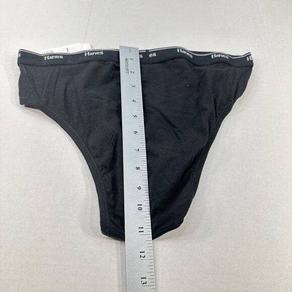Hanes Women's Size Large Panty Brief Hi Leg Originals Black New - Picture 8 of 8